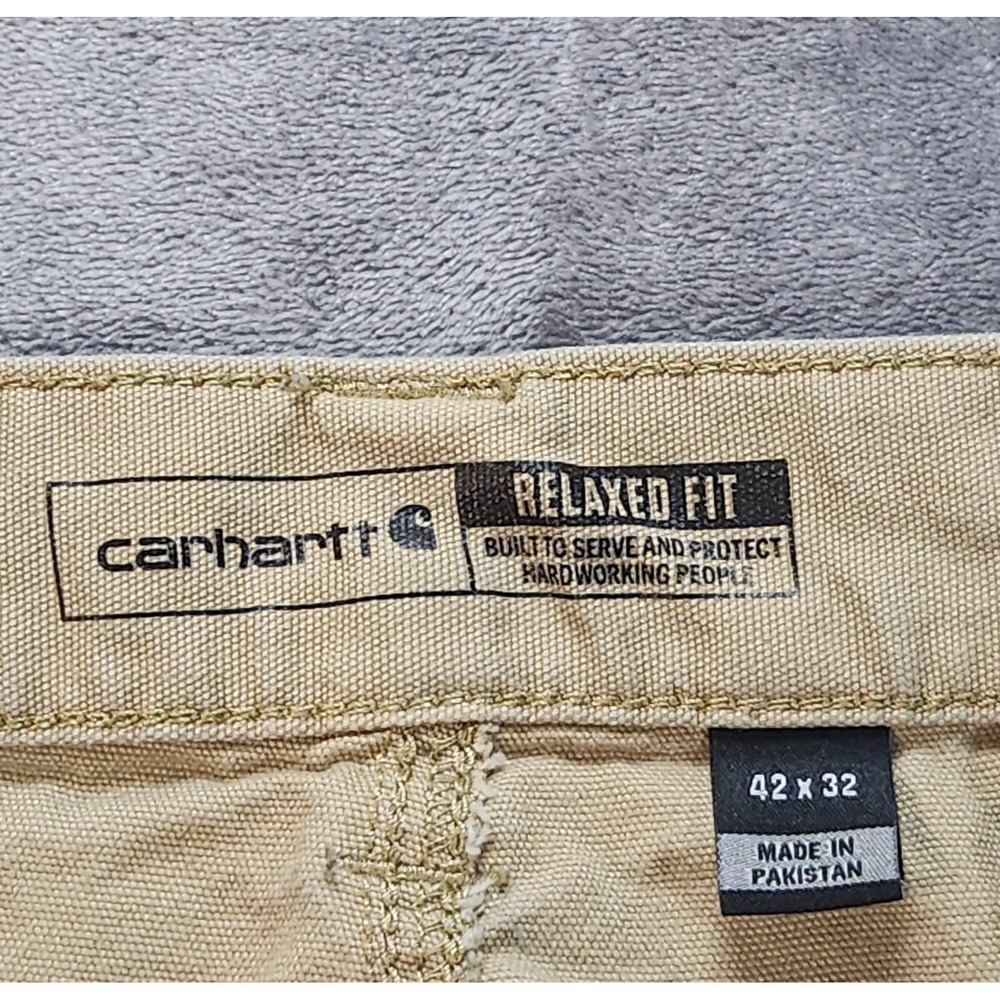 Carhartt Pants Mens 42x32 Beige Relaxed Straight Rigby Dungaree 103574 253 - Picture 5 of 10